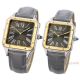Buy The Best Cartier Santos Dumont Couple Watches Grey Dial Grey Leather Strap Replica (9)_th.jpg